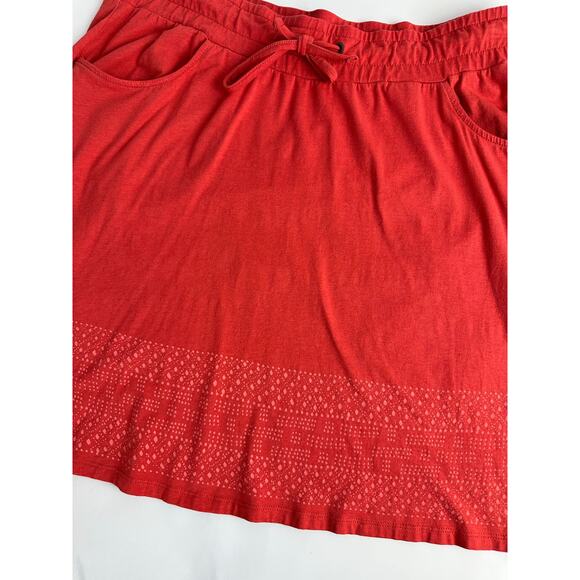 Toad & Co Size Medium Mini Skirt Pockets Drawstring Gorpcore Hiking Orange - Picture 2 of 7